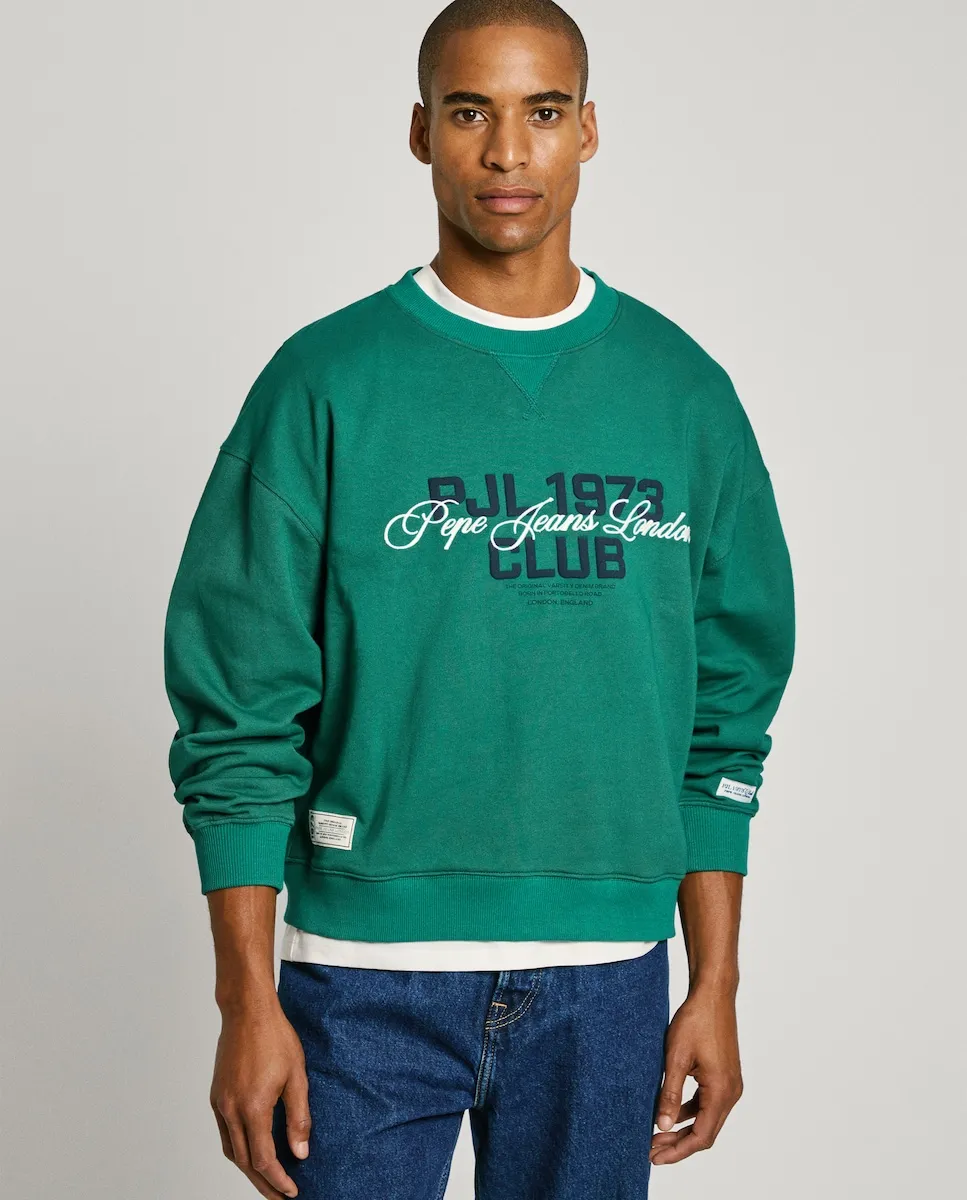 Мужская толстовка с круглым вырезом и вышитым логотипом Pepe Jeans, зеленый
Мужская толстовка с круглым вырезом и вышитым логотипом Pepe Jeans, зеленый
