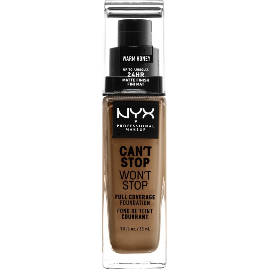 Тональная основа NYX Professional Makeup Can't Stop Won't Stop Foundation, Nr. 28 Warm Honey / 30 ml
Тональная основа NYX Professional Makeup Can't Stop Won't Stop Foundation, Nr. 28 Warm Honey / 30 ml