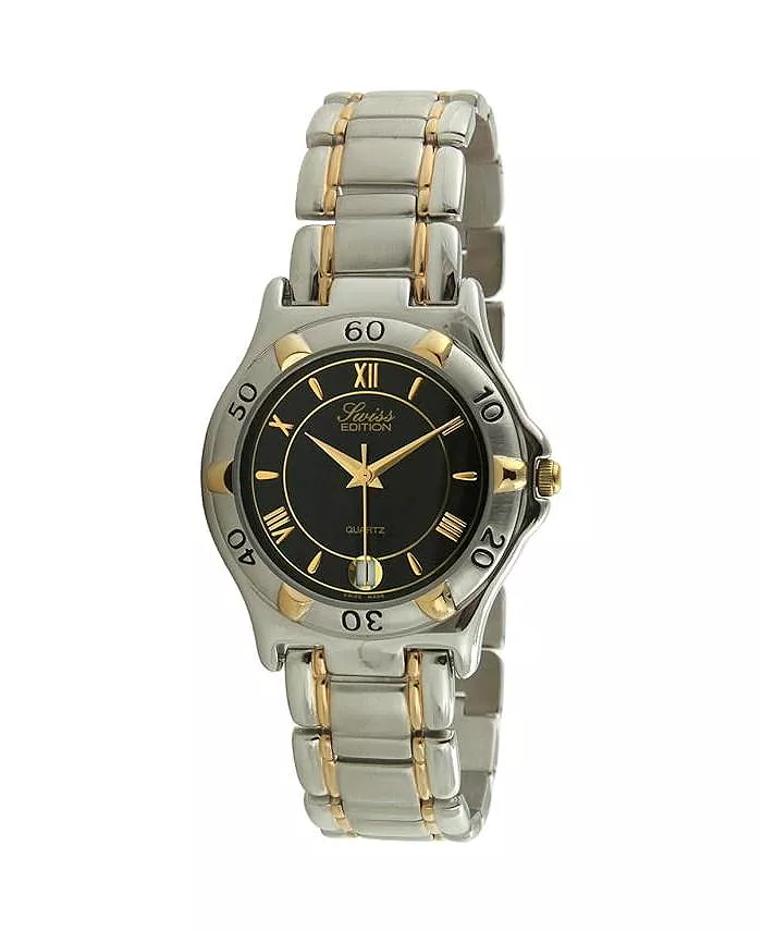 Мужские двухцветные наручные часы с позолоченным и серебристым спортивным безелем Swiss Edition
Мужские двухцветные наручные часы с позолоченным и серебристым спортивным безелем Swiss Edition