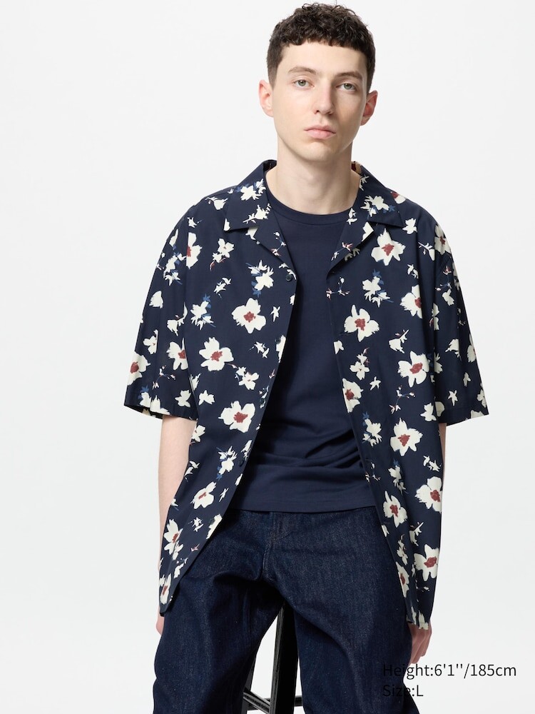 Рубашка из смеси модала и хлопка с принтом и коротким рукавом Uniqlo, цвет 68 синий
Рубашка из смеси модала и хлопка с принтом и коротким рукавом Uniqlo, цвет 68 синий
