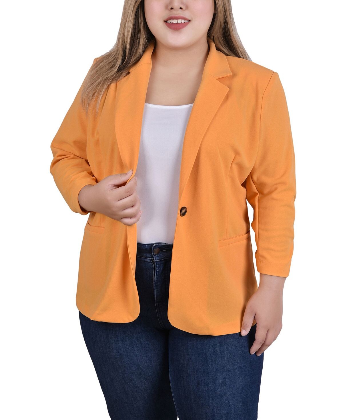 Плюс размер Креповый пиджак с рукавами 3/4 и аквалангом NY Collection
Плюс размер Креповый пиджак с рукавами 3/4 и аквалангом NY Collection