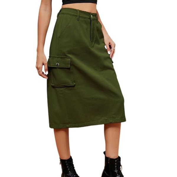 Повседневная джинсовая юбка миди с высокой талией и разрезом сзади Yesfashion, Green
Повседневная джинсовая юбка миди с высокой талией и разрезом сзади Yesfashion, Green