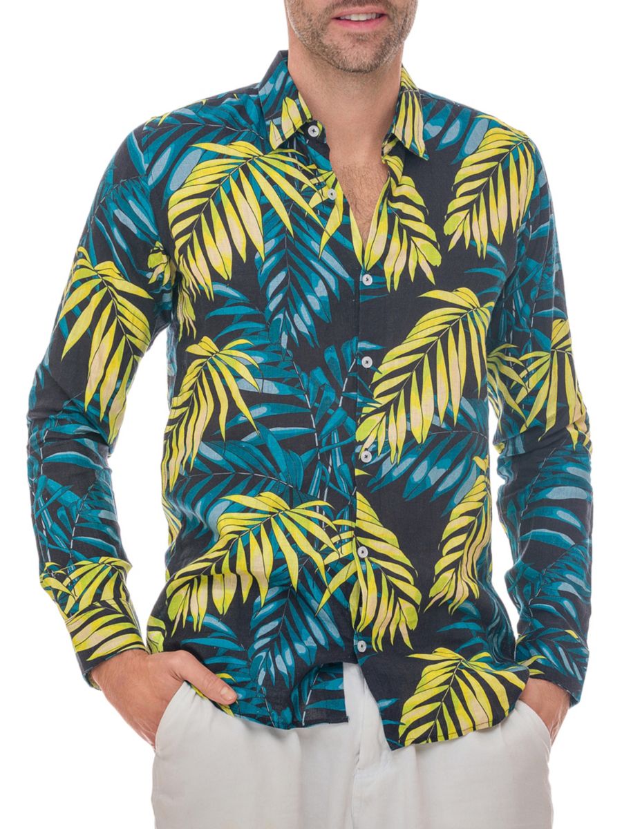 Льняная рубашка с принтом листьев Ranee's, черный
Льняная рубашка с принтом листьев Ranee's, черный