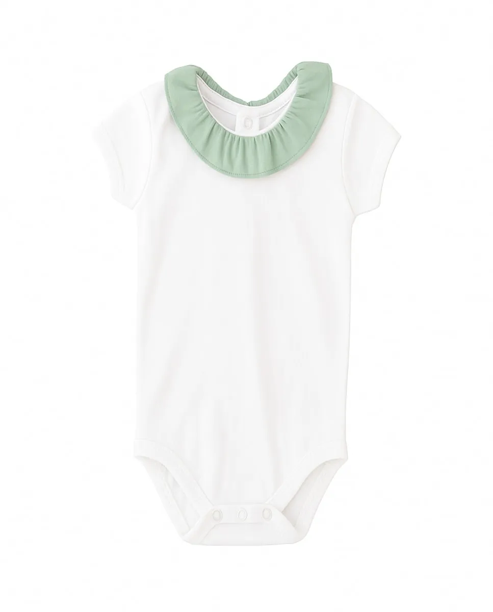 Детское боди с контрастным воротником-жабо Babidú, белый
Детское боди с контрастным воротником-жабо Babidú, белый