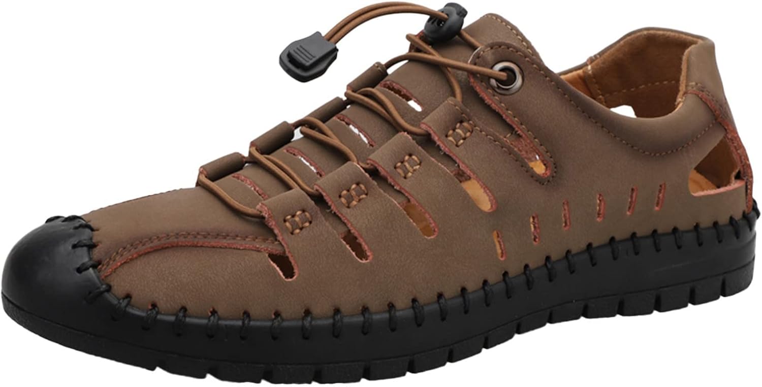 Мужские сандалии EFTCAL из цельной коровьей кожи с вырезами для походов на открытом воздухе, с закрытым носком, противоскользящие спортивные сандалии, пляжные водонепроницаемые сандалии для рыбаков, хаки
Мужские сандалии EFTCAL из цельной коровьей кожи с вырезами для походов на открытом воздухе, с закрытым носком, противоскользящие спортивные сандалии, пляжные водонепроницаемые сандалии для рыбаков, хаки