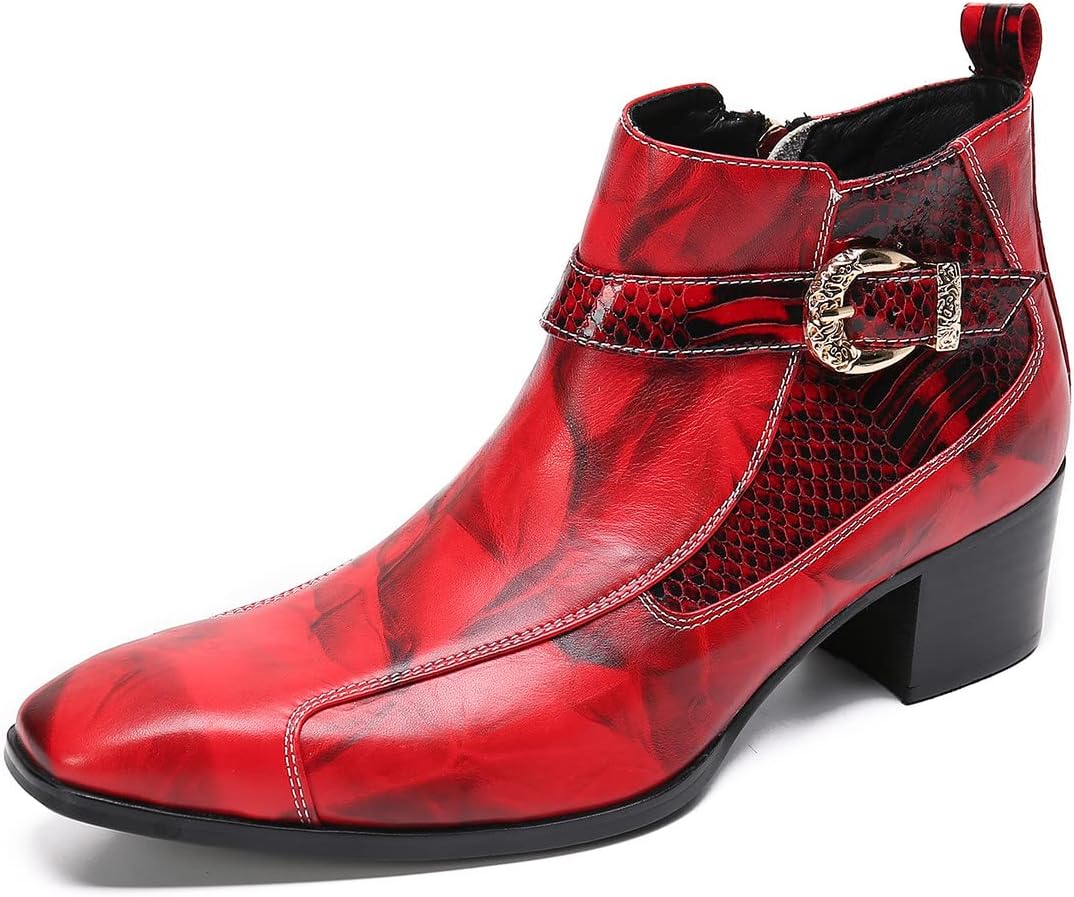 Мужские повседневные ботинки Santimon Mens Dress Chelsea до щиколотки - настоящая кожа, вестерн-ковбойские ботинки с молнией сбоку и пряжками для вечеринок, деловых встреч и свадеб, красный
Мужские повседневные ботинки Santimon Mens Dress Chelsea до щиколотки - настоящая кожа, вестерн-ковбойские ботинки с молнией сбоку и пряжками для вечеринок, деловых встреч и свадеб, красный