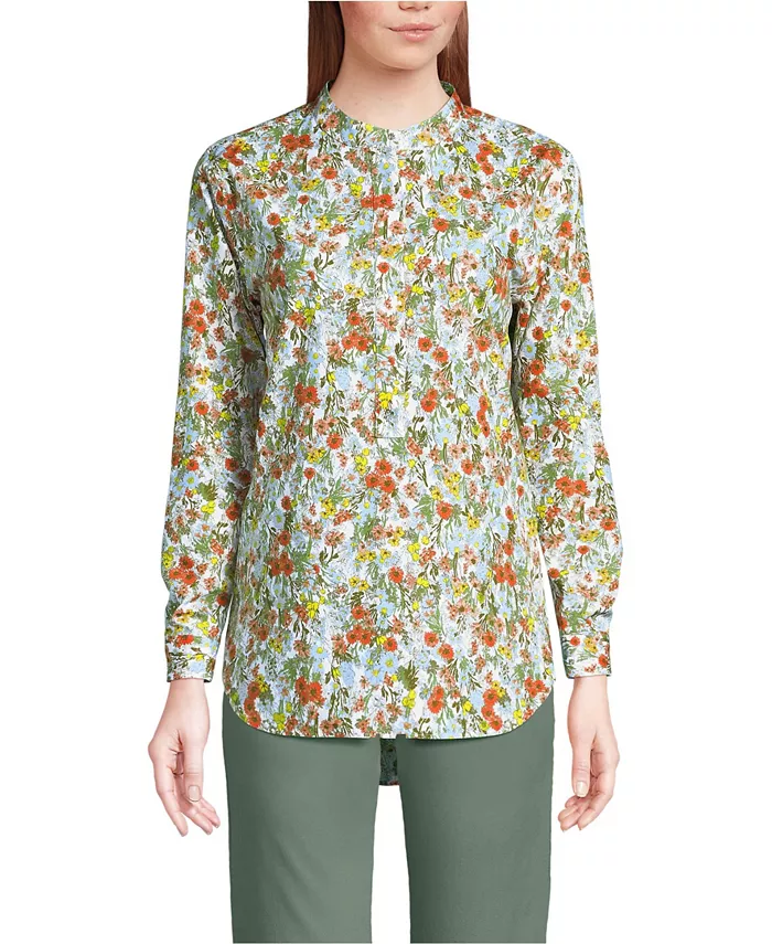 Женская рубашка-поповер с воротником-стойкой No Iron Lands' End, белый
Женская рубашка-поповер с воротником-стойкой No Iron Lands' End, белый