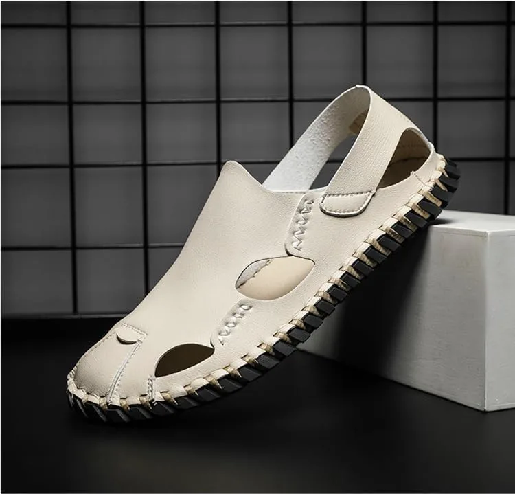 Мужские рыбацкие сандалии, ручная прошивка, с закрытым носком, удобные, на плоской подошве, для пляжа, прогулок летом и повседневного ношения на улице DMGYCK, белый
Мужские рыбацкие сандалии, ручная прошивка, с закрытым носком, удобные, на плоской подошве, для пляжа, прогулок летом и повседневного ношения на улице DMGYCK, белый