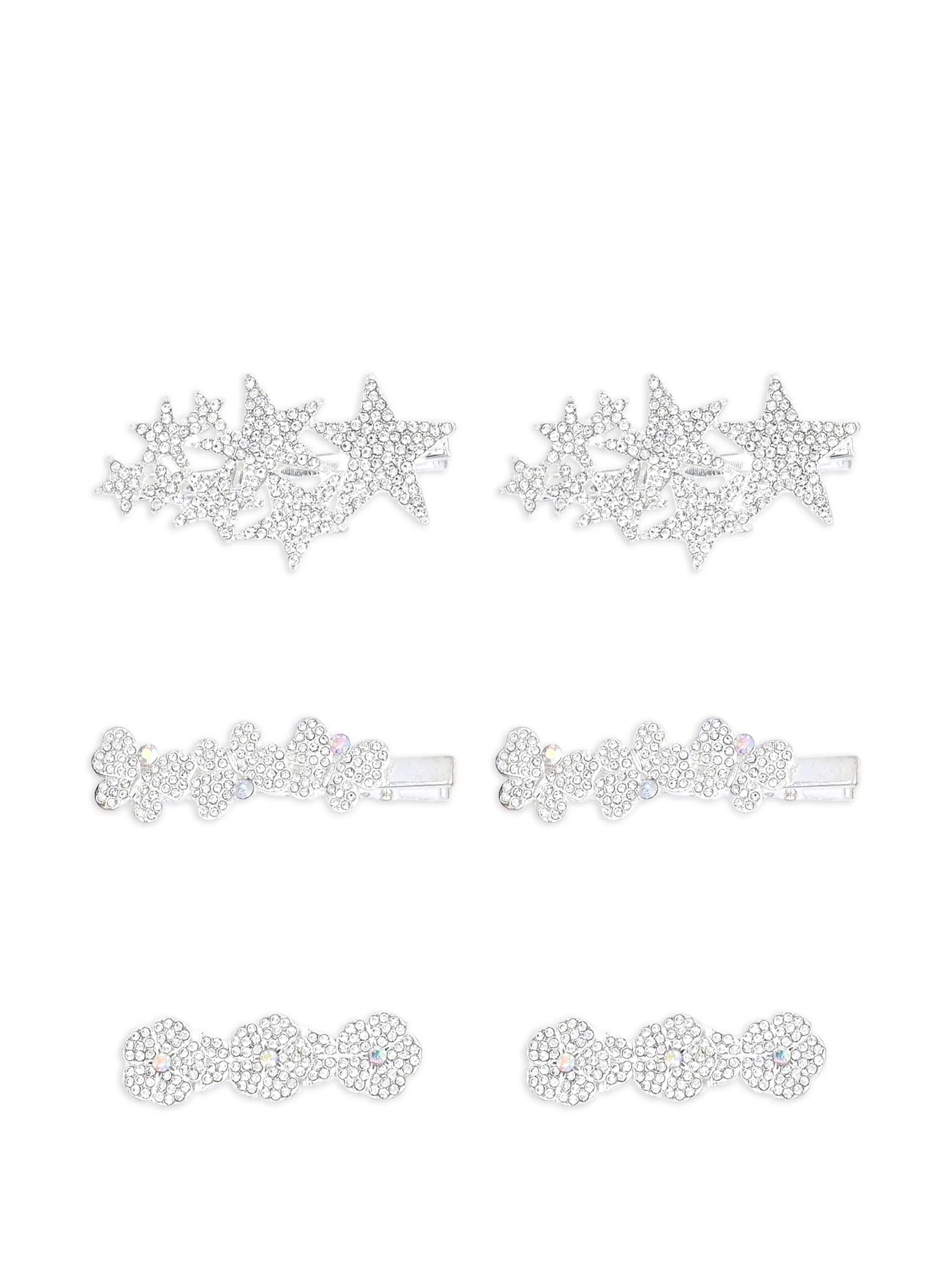 Набор из шести заколок для волос с кристаллами Mimi Tutu, серебристый
Набор из шести заколок для волос с кристаллами Mimi Tutu, серебристый