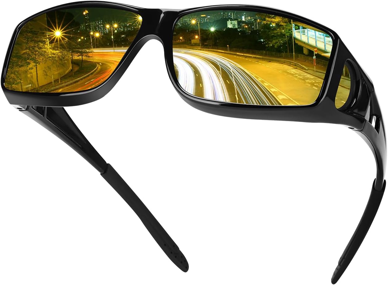 Очки для вождения в ночное время для мужчин и женщин, надеваются поверх солнцезащитных очков, поляризованные, с защитой от бликов, HD-очки ночного видения FIMOSON, 03 Glossy Black Frame/ Yellow Night Vision Lens
Очки для вождения в ночное время для мужчин и женщин, надеваются поверх солнцезащитных очков, поляризованные, с защитой от бликов, HD-очки ночного видения FIMOSON, 03 Glossy Black Frame/ Yellow Night Vision Lens