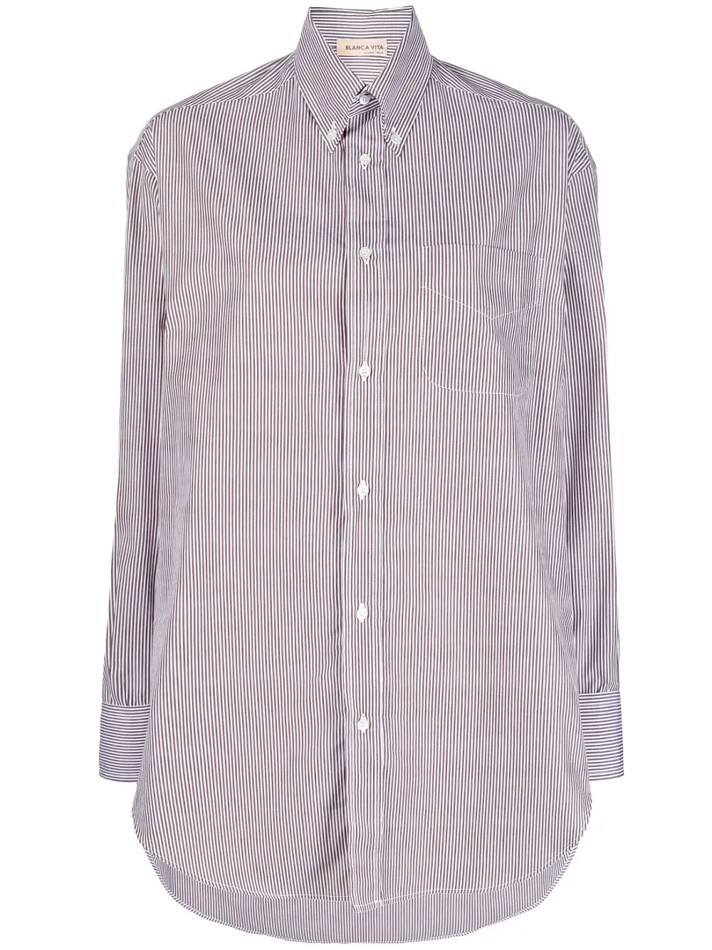 Рубашка оверсайз в полоску Blanca Vita, коричневый
Рубашка оверсайз в полоску Blanca Vita, коричневый