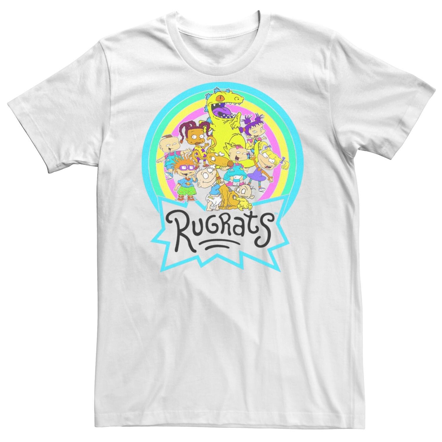 Мужская футболка Rugrats с неоновым кругом и радужной группой Licensed Character
Мужская футболка Rugrats с неоновым кругом и радужной группой Licensed Character