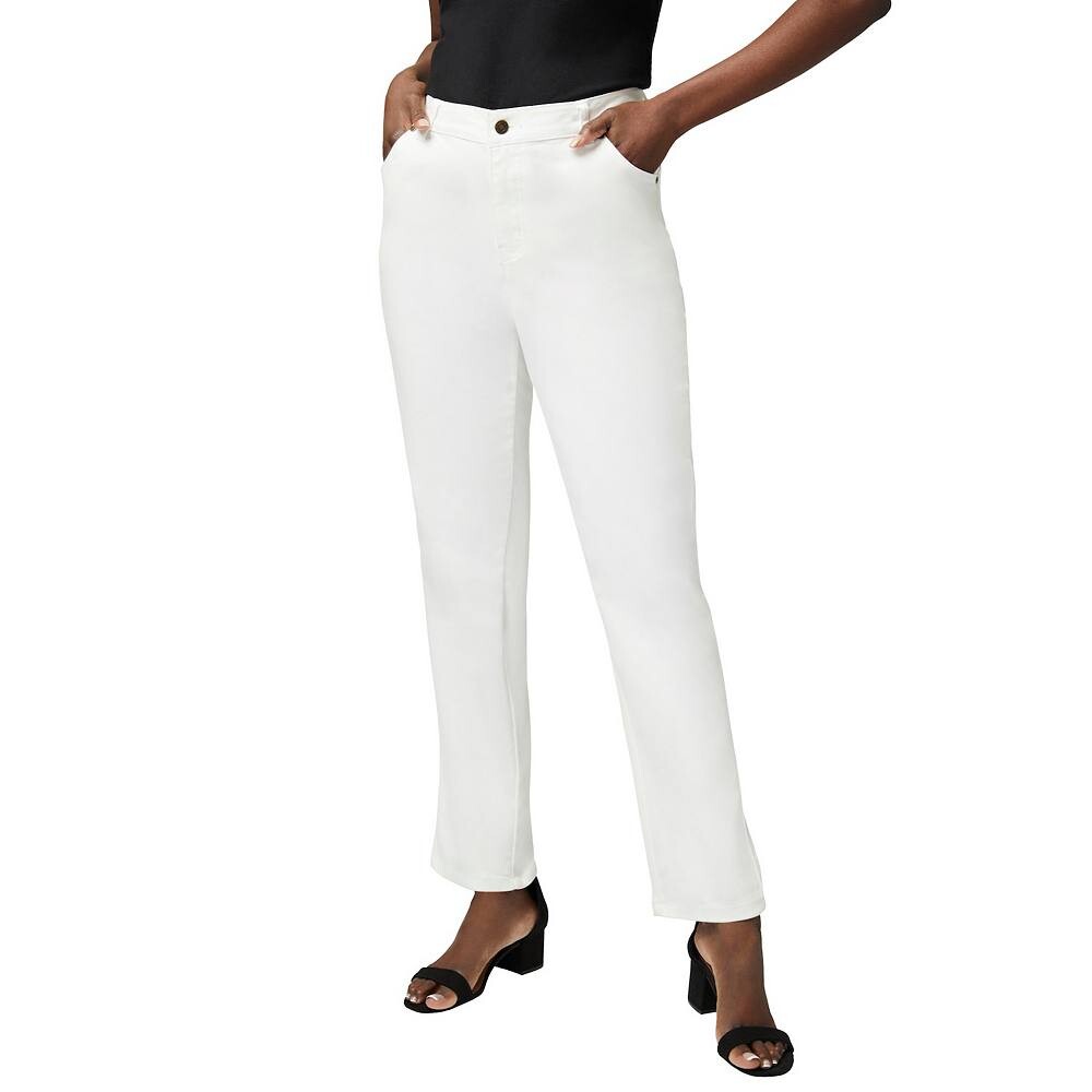 Jessica London Женские прямые джинсы больших размеров из эластичного денима для высоких высоких размеров, белый
Jessica London Женские прямые джинсы больших размеров из эластичного денима для высоких высоких размеров, белый