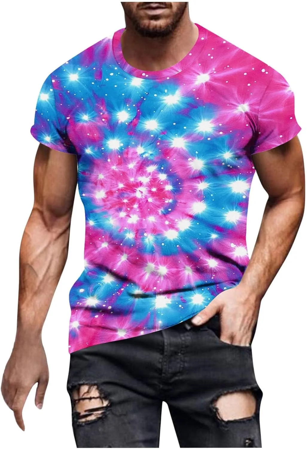 Мужская футболка с принтом тай-дай, Plus Size, короткий рукав
Мужская футболка с принтом тай-дай, Plus Size, короткий рукав