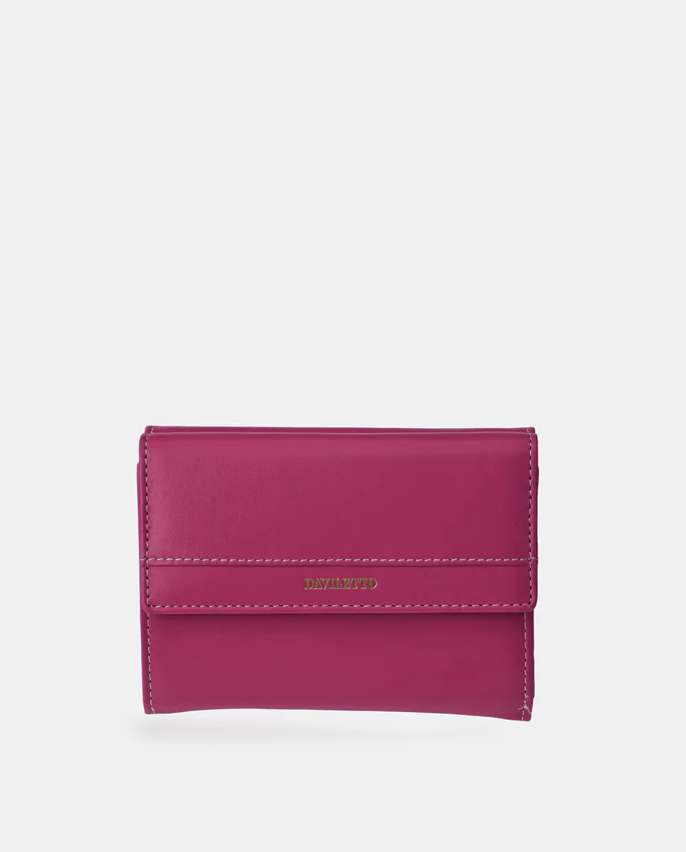 Кожаный кошелек с клапаном Daviletto, фуксия
Кожаный кошелек с клапаном Daviletto, фуксия