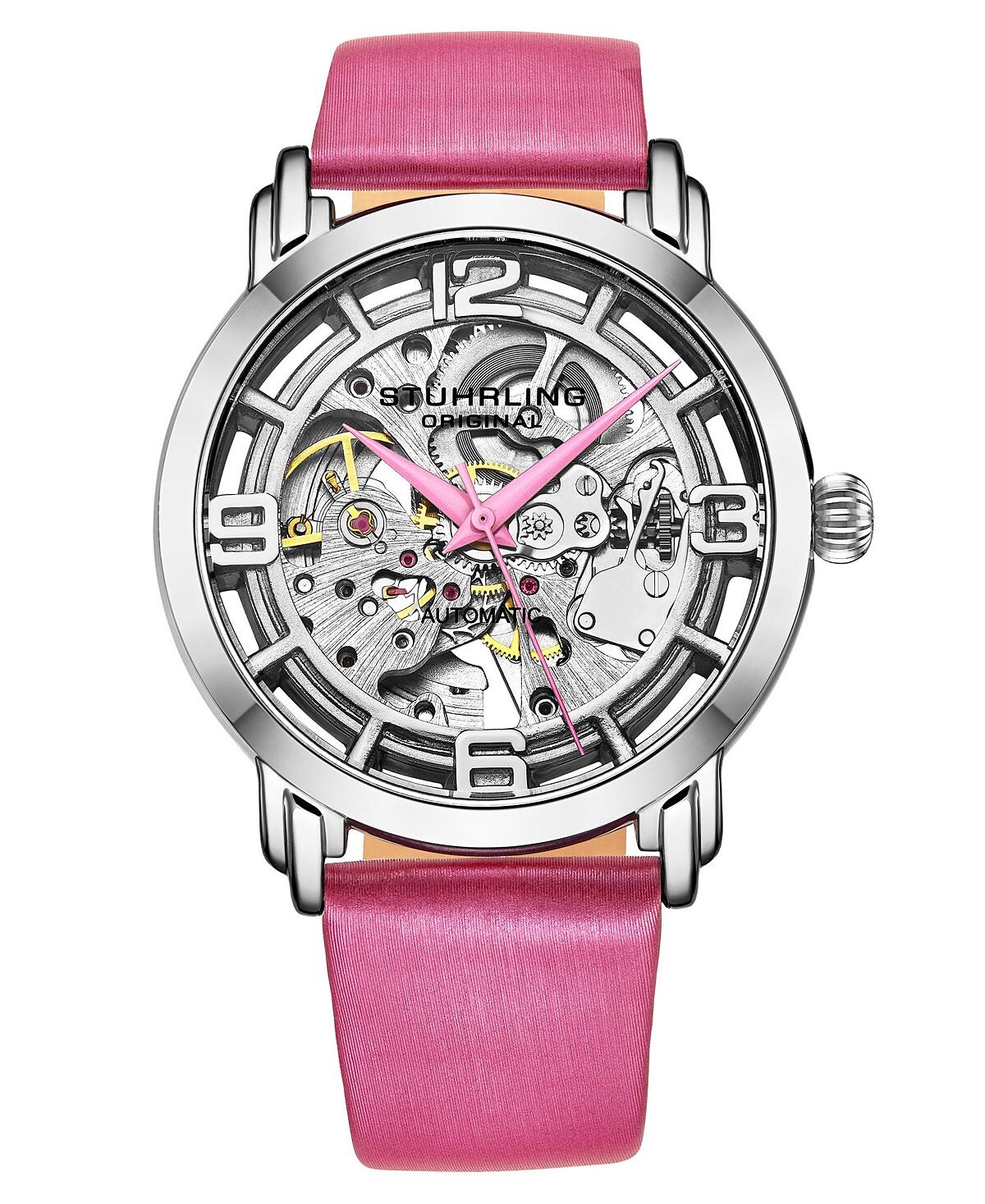 Женские автоматические часы из натуральной кожи с розовым ремешком, 40 мм Stuhrling, белый
Женские автоматические часы из натуральной кожи с розовым ремешком, 40 мм Stuhrling, белый