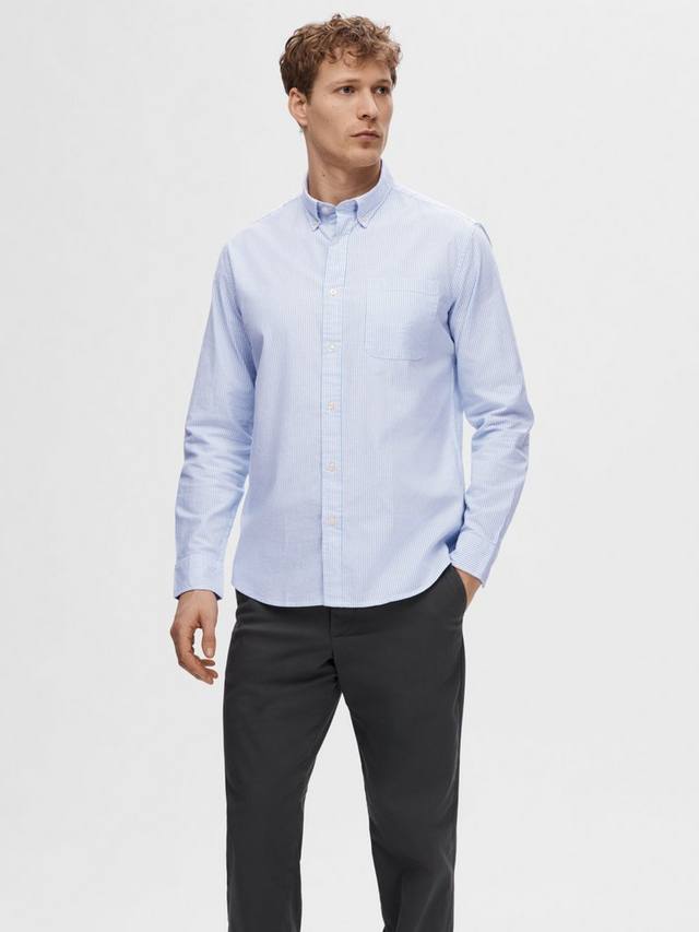 Рубашка Rick Stripe Regular Fit Oxford Selected, Skyway/White
Рубашка Rick Stripe Regular Fit Oxford Selected, Skyway/White