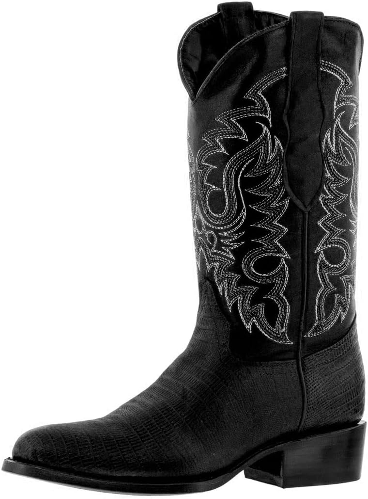 Мужские черные ковбойские сапоги Texas Legacy с кожей на западе, тиснением под ящерицу Тежу, с круглым носком
Мужские черные ковбойские сапоги Texas Legacy с кожей на западе, тиснением под ящерицу Тежу, с круглым носком