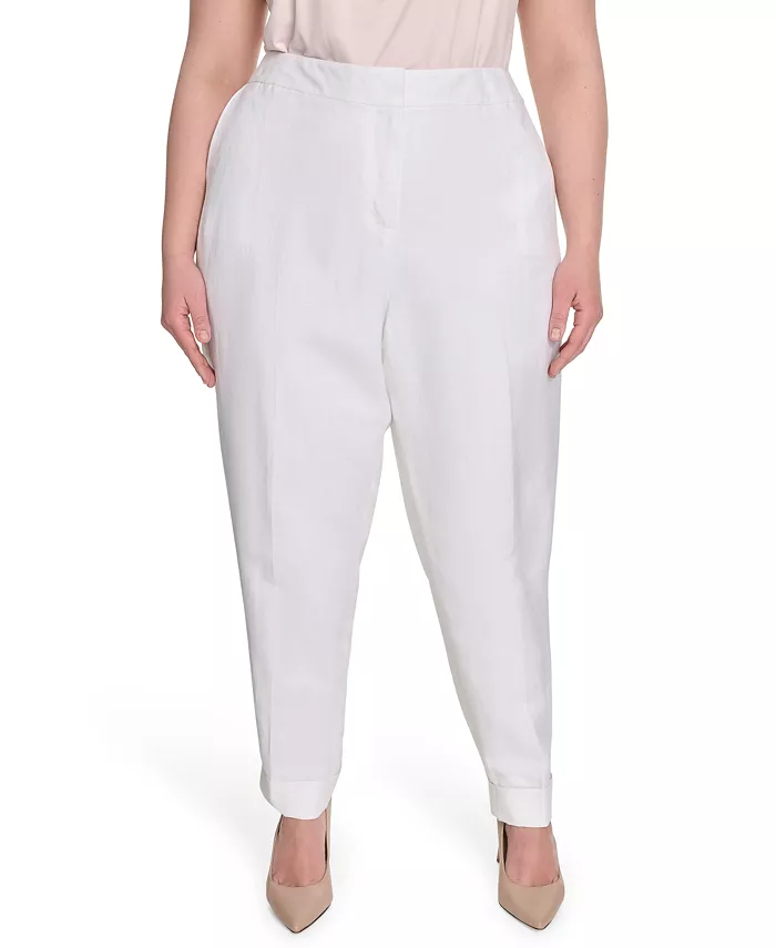 Брюки прямого кроя среднего размера больших размеров Calvin Klein, белый
Брюки прямого кроя среднего размера больших размеров Calvin Klein, белый