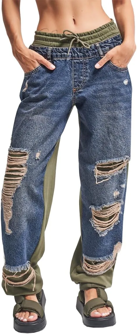 Женские джинсы с завязками и рваным эффектом TACSTRUN
Женские джинсы с завязками и рваным эффектом TACSTRUN