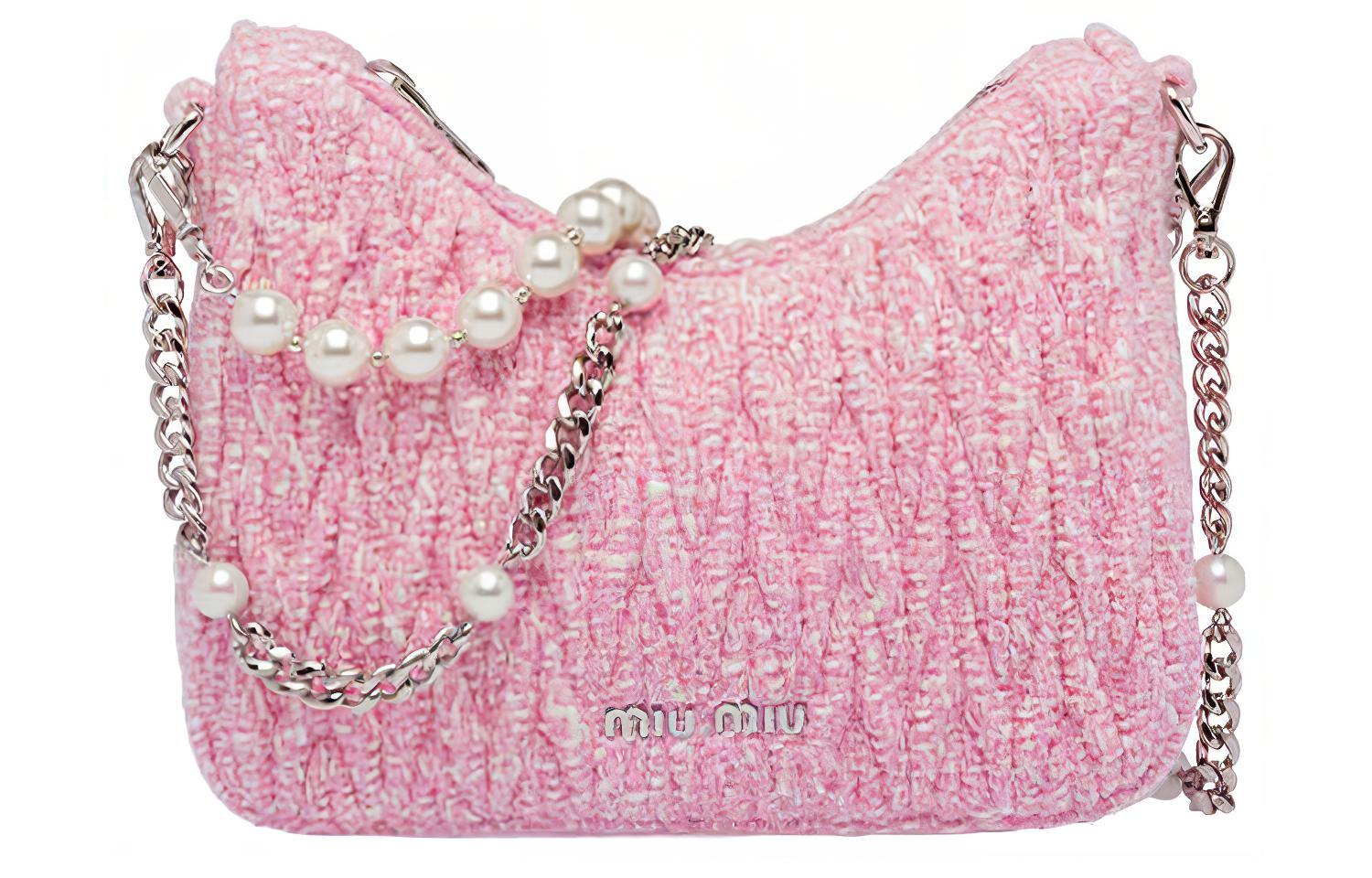 MIU MIU Мателассе с жемчужной цепочкой, мягкая овечья кожа, сумка через плечо, кроссбоди, женская, розовая
MIU MIU Мателассе с жемчужной цепочкой, мягкая овечья кожа, сумка через плечо, кроссбоди, женская, розовая