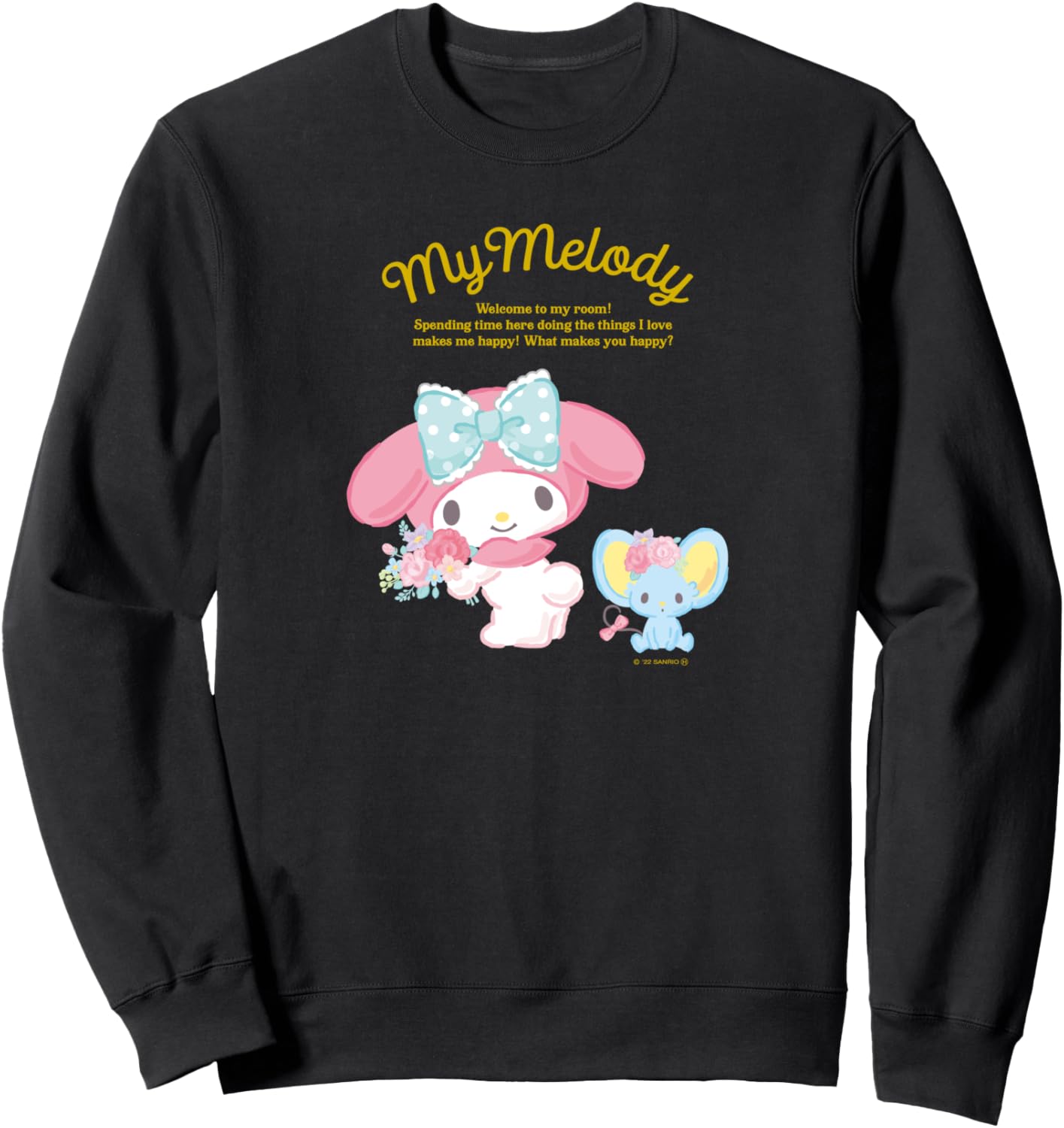 Толстовка Моя мелодия, счастье, моя комната, черная (черный 19-3911tcx), размер S Sanrio (Watanabe)
Толстовка Моя мелодия, счастье, моя комната, черная (черный 19-3911tcx), размер S Sanrio (Watanabe)