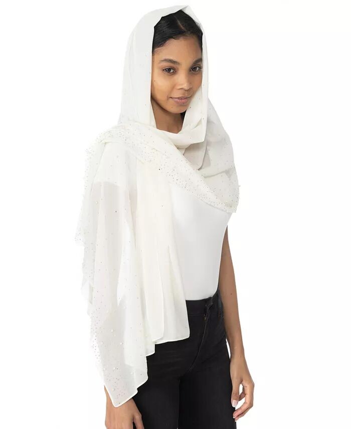 Украшенный шарф-накидка I.N.C. International Concepts, слоновая кость/кремовый 
Украшенный шарф-накидка I.N.C. International Concepts, слоновая кость/кремовый