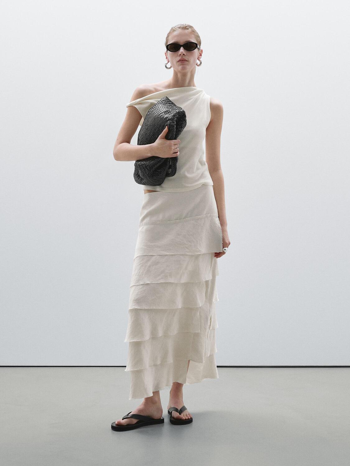 Хлопковый топ с драпировкой и узлом Massimo Dutti, кремовый
Хлопковый топ с драпировкой и узлом Massimo Dutti, кремовый