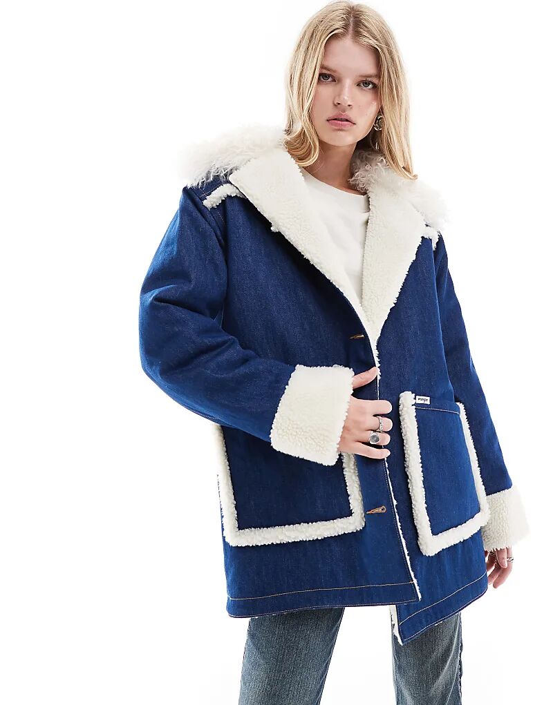 Куртка-авиатор из флиса и джинсовой ткани «борг» темно-синего цвета Wrangler, Синий, Куртка-авиатор из флиса и джинсовой ткани «борг» темно-синего цвета Wrangler 
Куртка-авиатор из флиса и джинсовой ткани «борг» темно-синего цвета Wrangler, Синий, Куртка-авиатор из флиса и джинсовой ткани «борг» темно-синего цвета Wrangler