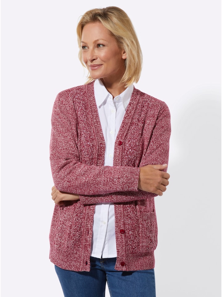 Кардиган вишнево-экрю меланжевого цвета WITT WEIDEN
Кардиган вишнево-экрю меланжевого цвета WITT WEIDEN