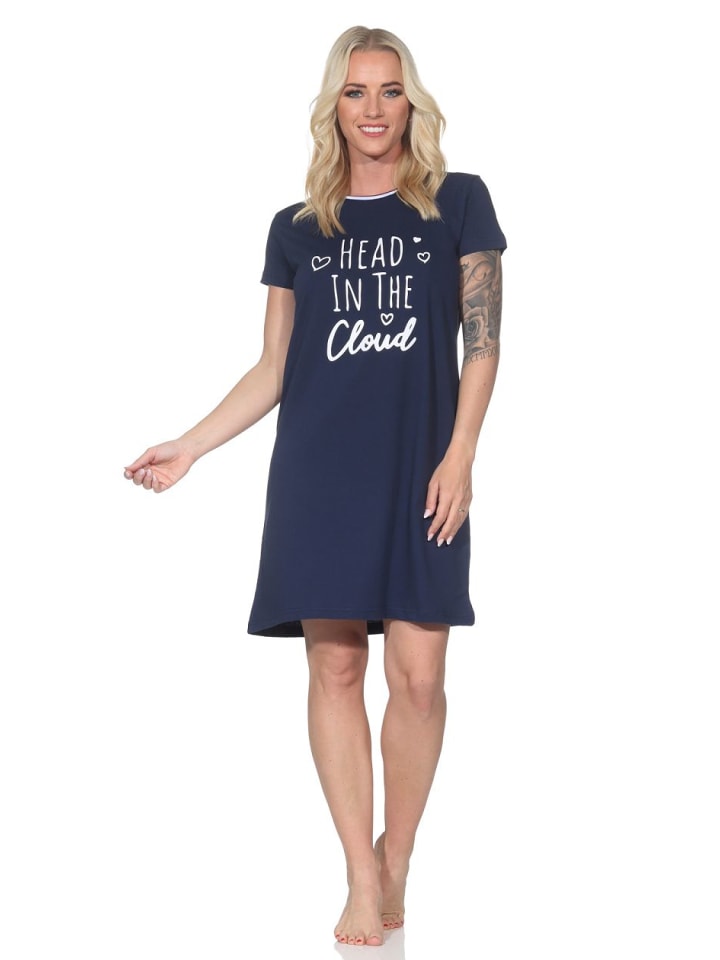 Ночная рубашка с короткими рукавами и принтом спереди, размер 126 10 802, темно-синего цвета NORMANN
Ночная рубашка с короткими рукавами и принтом спереди, размер 126 10 802, темно-синего цвета NORMANN