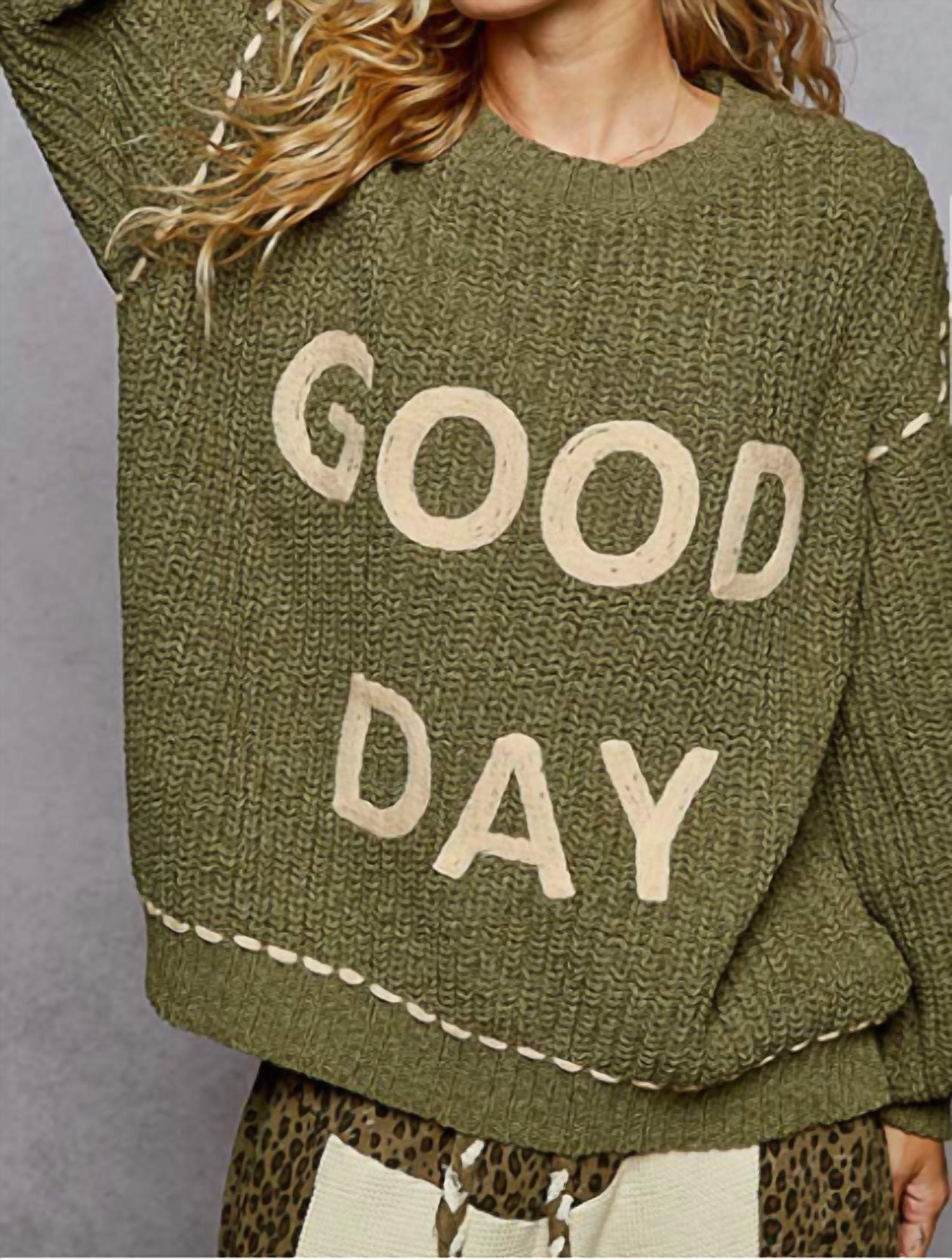 Оливковый свитер Good Day Crew POL
Оливковый свитер Good Day Crew POL