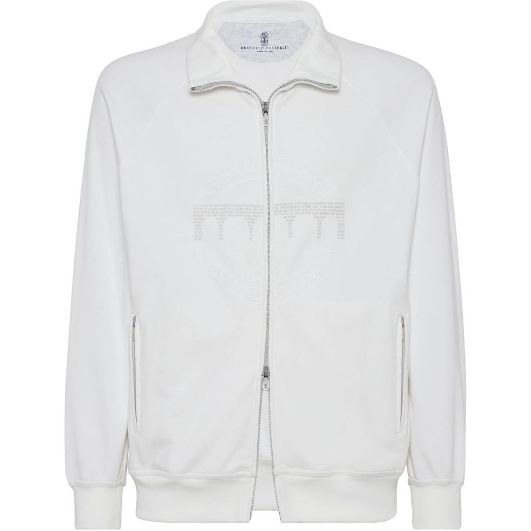 Свитшот с молнией и логотипом Brunello Cucinelli, белый
Свитшот с молнией и логотипом Brunello Cucinelli, белый