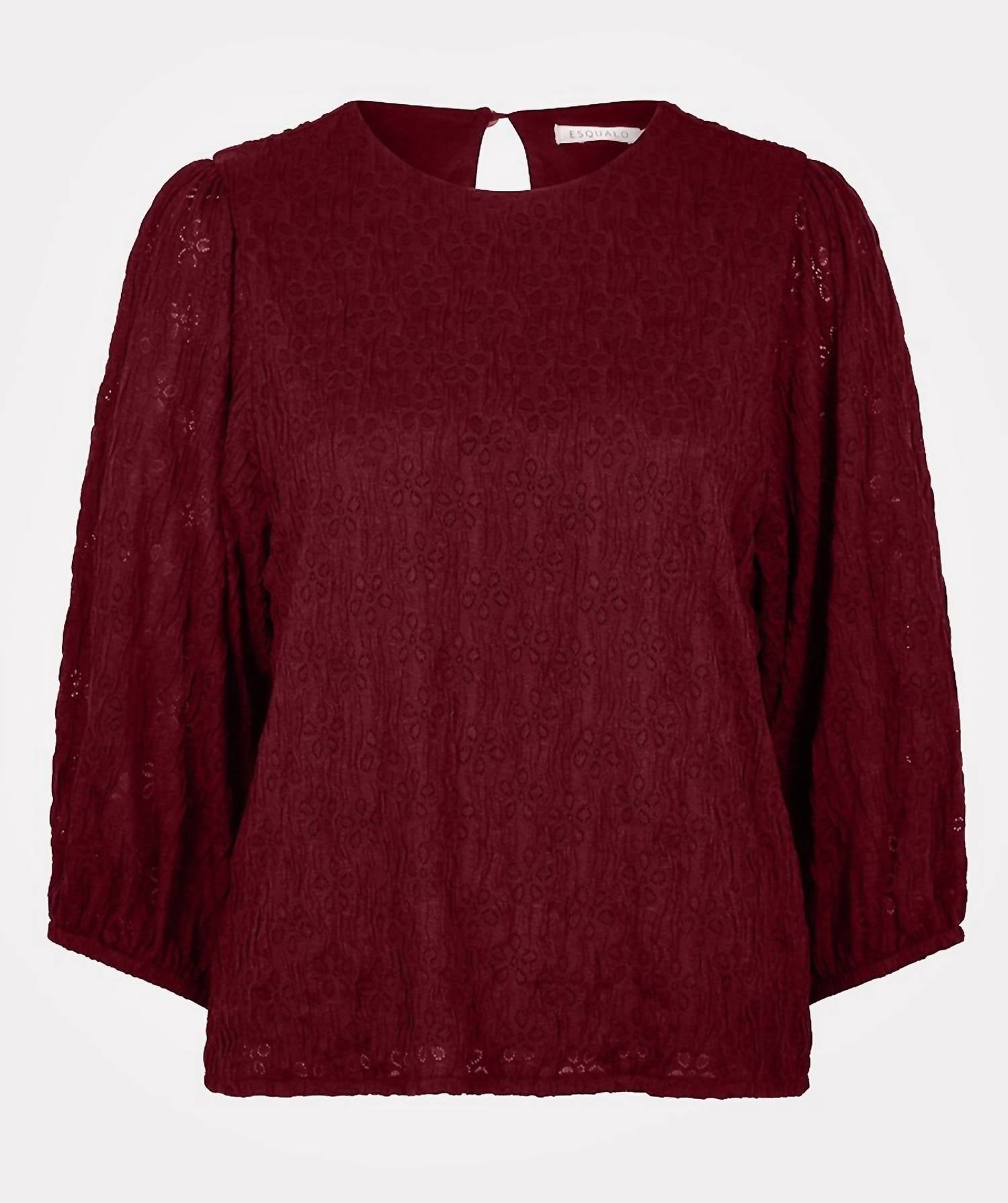 Элегантная вязаная блузка в винном цвете ESQUALO, красный
Элегантная вязаная блузка в винном цвете ESQUALO, красный