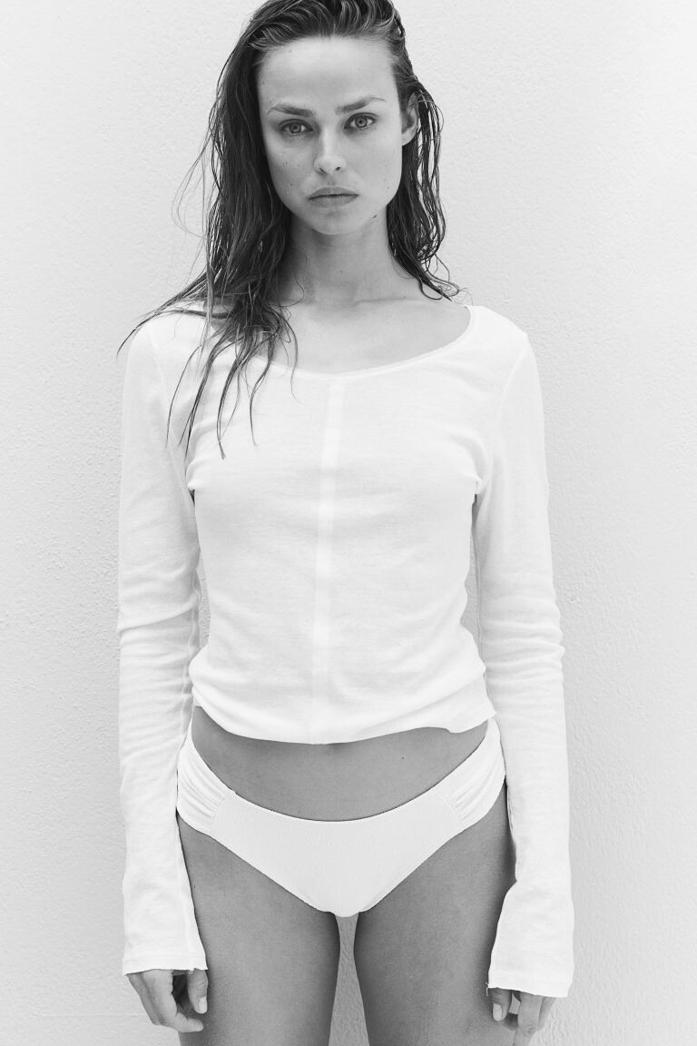 Дерзкие плавки бикини H&M, белый 
Дерзкие плавки бикини H&M, белый