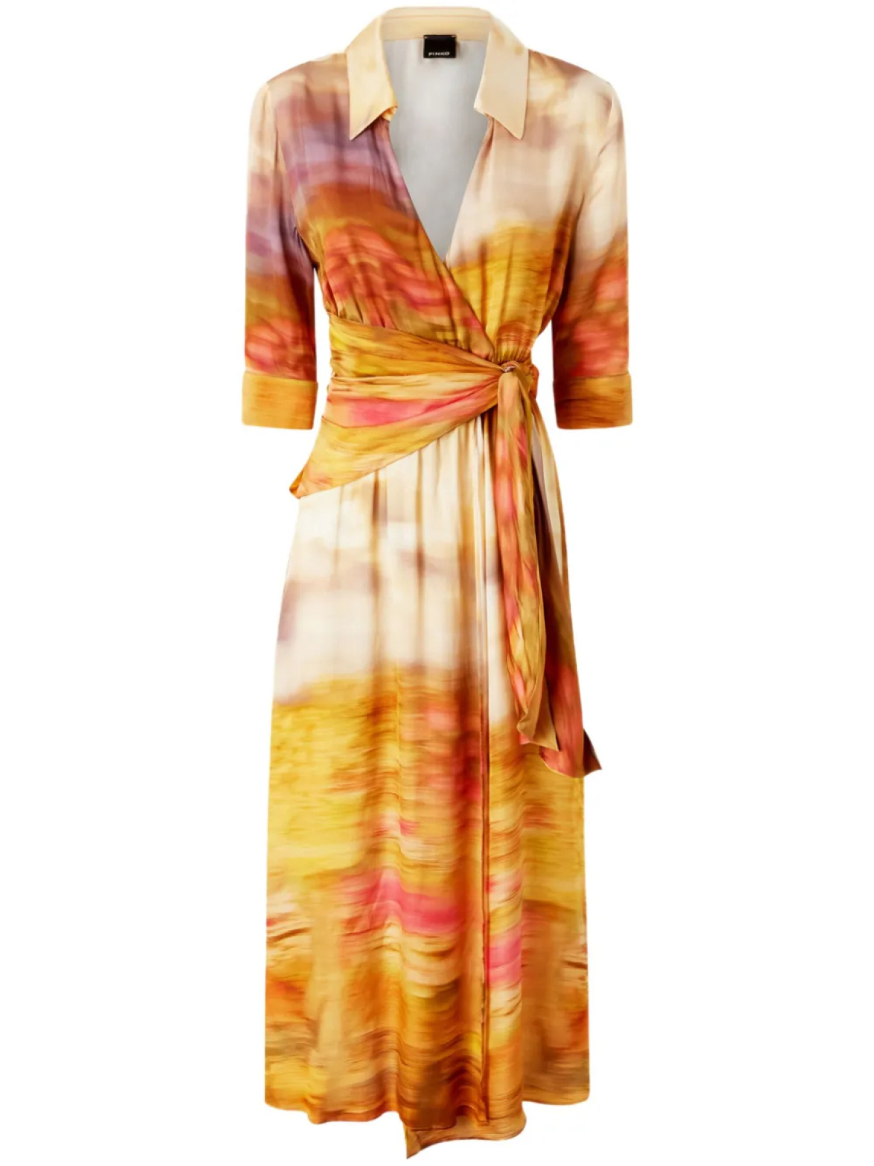 Платье с запахом и принтом PINKO, нейтральный 
Платье с запахом и принтом PINKO, нейтральный