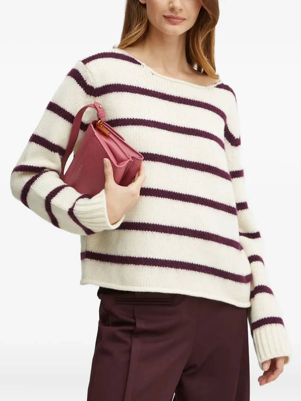 Полосатый свитер с вырезом-лодочкой Forte Forte, белый
Полосатый свитер с вырезом-лодочкой Forte Forte, белый