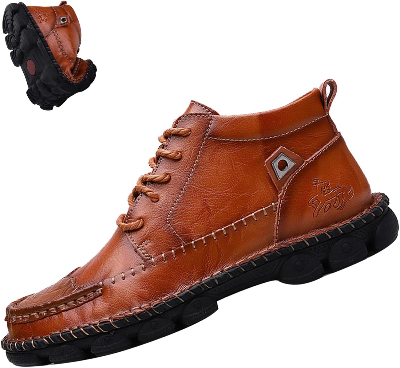 Мужские винтажные кожаные ботинки Чакка средней высоты, удобные, с ручной прошивкой, шнуровкой, нескользящей мягкой подошвой, и военные боевые ботинки Keilinia, коричневый
Мужские винтажные кожаные ботинки Чакка средней высоты, удобные, с ручной прошивкой, шнуровкой, нескользящей мягкой подошвой, и военные боевые ботинки Keilinia, коричневый