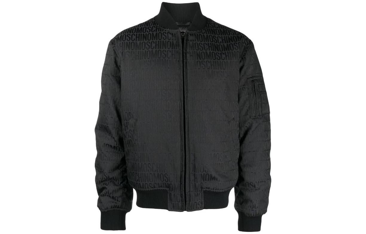 MOSCHINO Бомбер с принтом логотипа по всей поверхности, Black 
MOSCHINO Бомбер с принтом логотипа по всей поверхности, Black