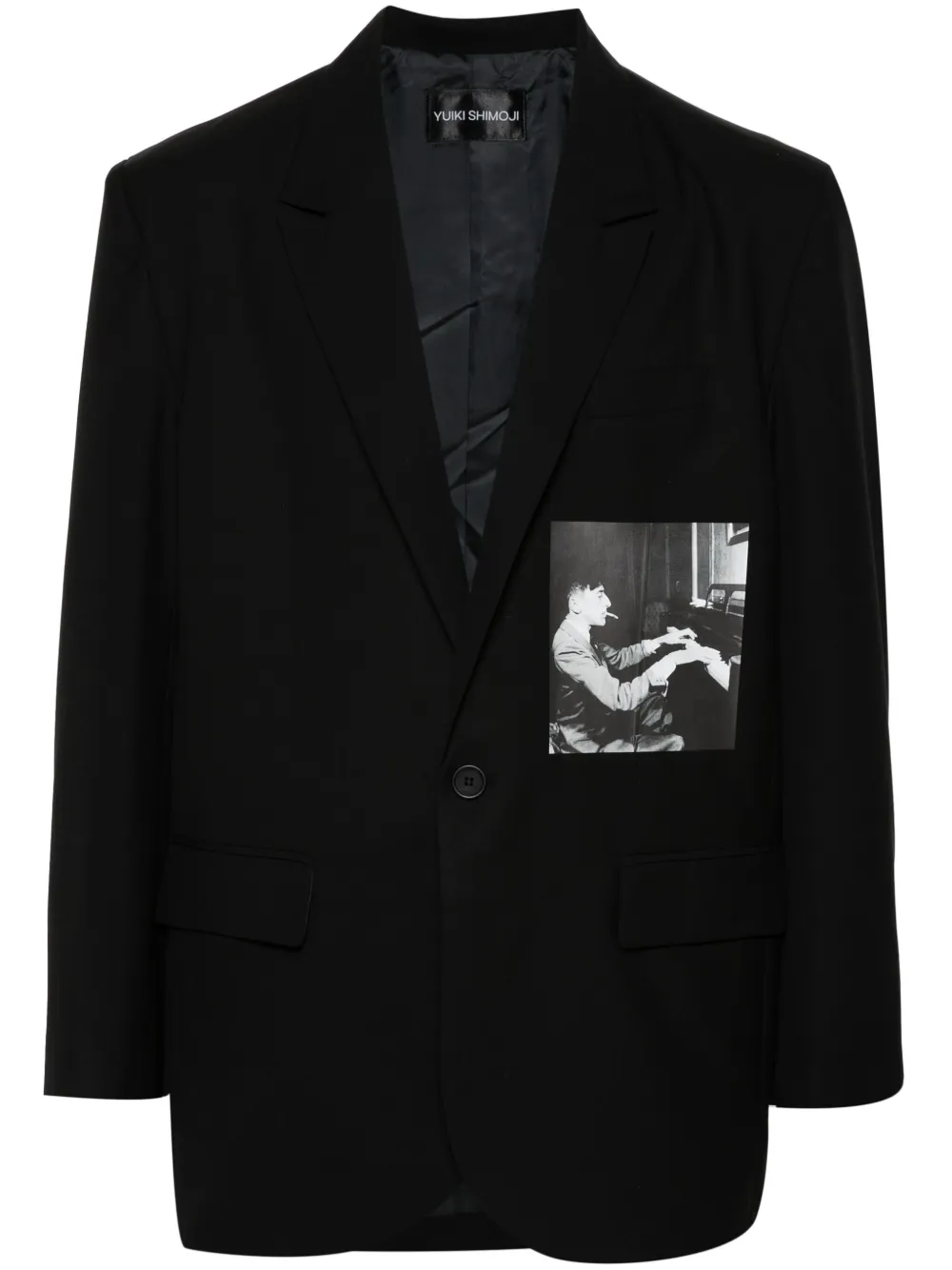 Однобортный блейзер с принтом Yuiki Shimoji, черный
Однобортный блейзер с принтом Yuiki Shimoji, черный