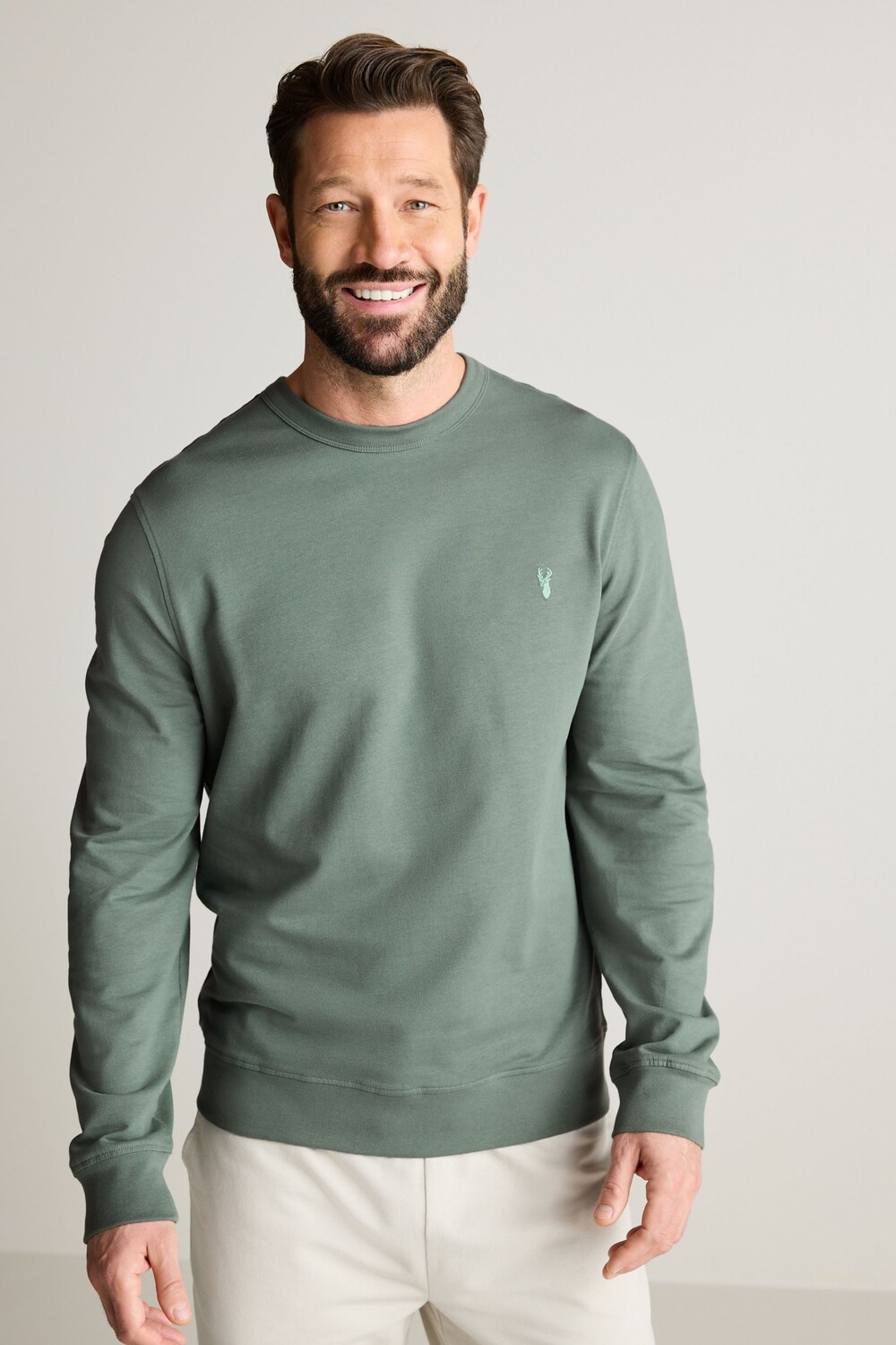 Легкий свитшот с круглым вырезом Next, зеленый 
Легкий свитшот с круглым вырезом Next, зеленый