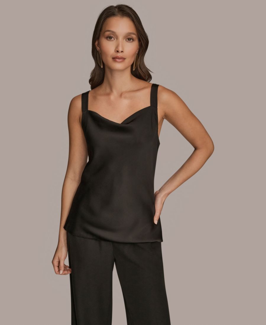 Женская шелковая майка без рукавов с воротником-хомутом Donna Karan New York, Black
Женская шелковая майка без рукавов с воротником-хомутом Donna Karan New York, Black