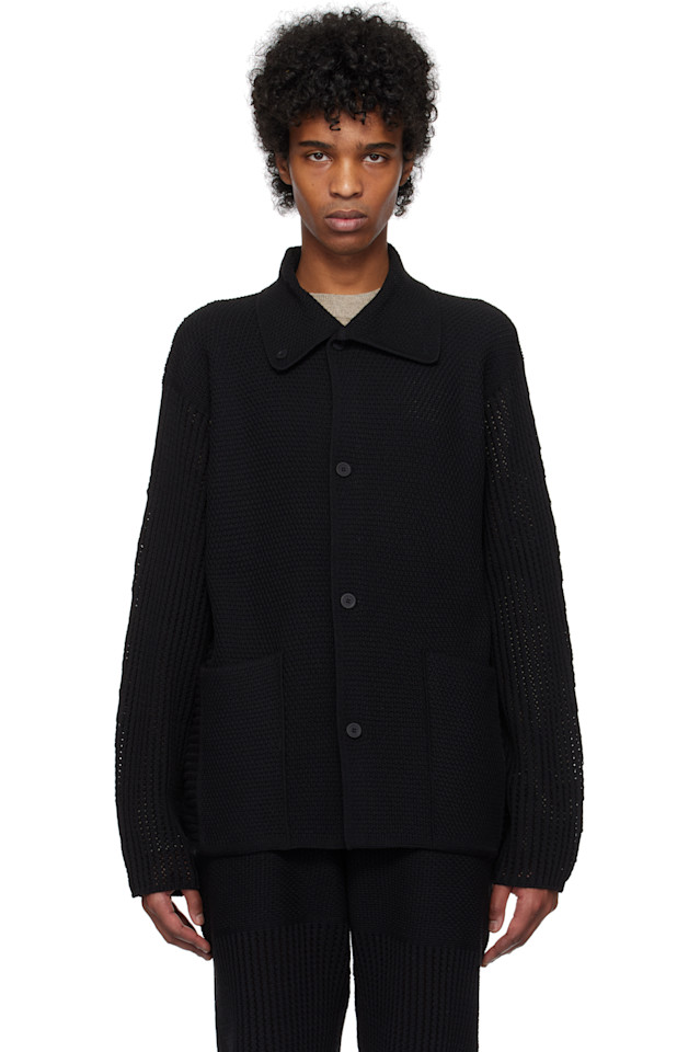 Вязаный кардиган в деревенском стиле Homme Plissé Issey Miyake, черный
Вязаный кардиган в деревенском стиле Homme Plissé Issey Miyake, черный