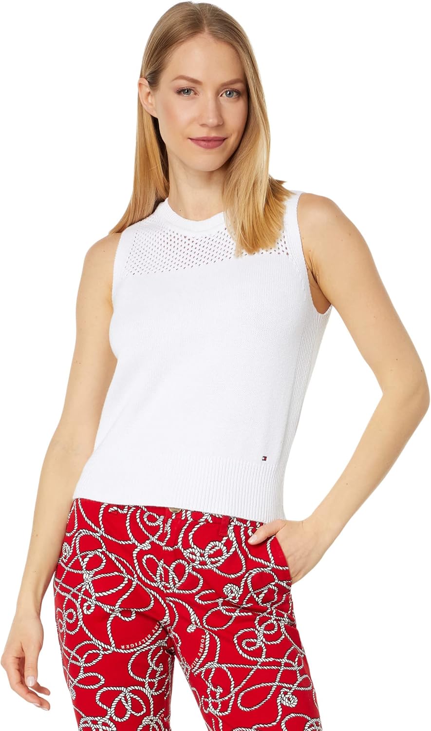 Женский топ без рукавов с сетчатой кокеткой Tommy Hilfiger, Bright White
Женский топ без рукавов с сетчатой кокеткой Tommy Hilfiger, Bright White