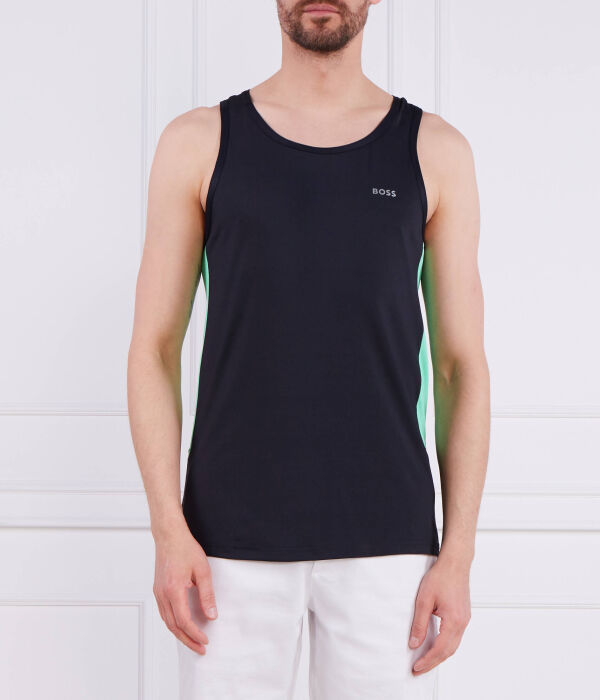Майка мужская Boss Green облегающего кроя со вставками, черный 
Майка мужская Boss Green облегающего кроя со вставками, черный