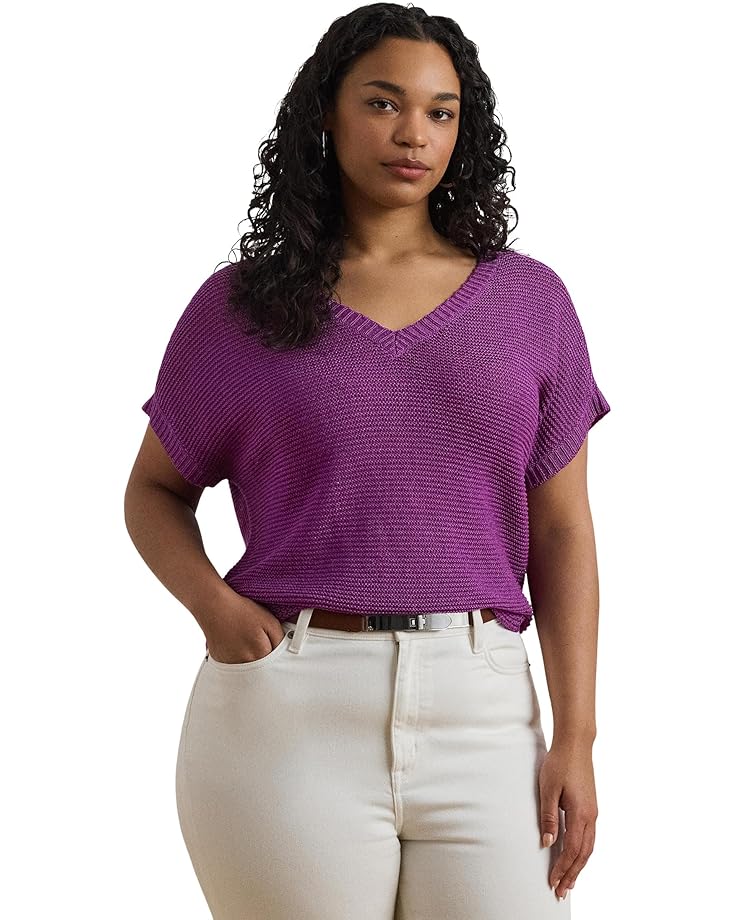 Свитер Lauren Ralph Lauren Plus Size Linen-Blend Short-Sleeve V-Neck Sweater, цвет Purple Dawn
Свитер Lauren Ralph Lauren Plus Size Linen-Blend Short-Sleeve V-Neck Sweater, цвет Purple Dawn