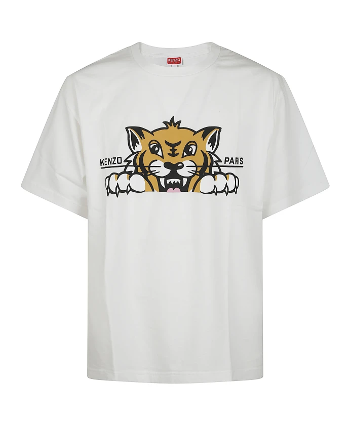 Футболка большого размера с изображением счастливого тигра Kenzo, белый
Футболка большого размера с изображением счастливого тигра Kenzo, белый