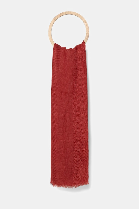 Льняной шарф United Colors Of Benetton, бордовый 
Льняной шарф United Colors Of Benetton, бордовый