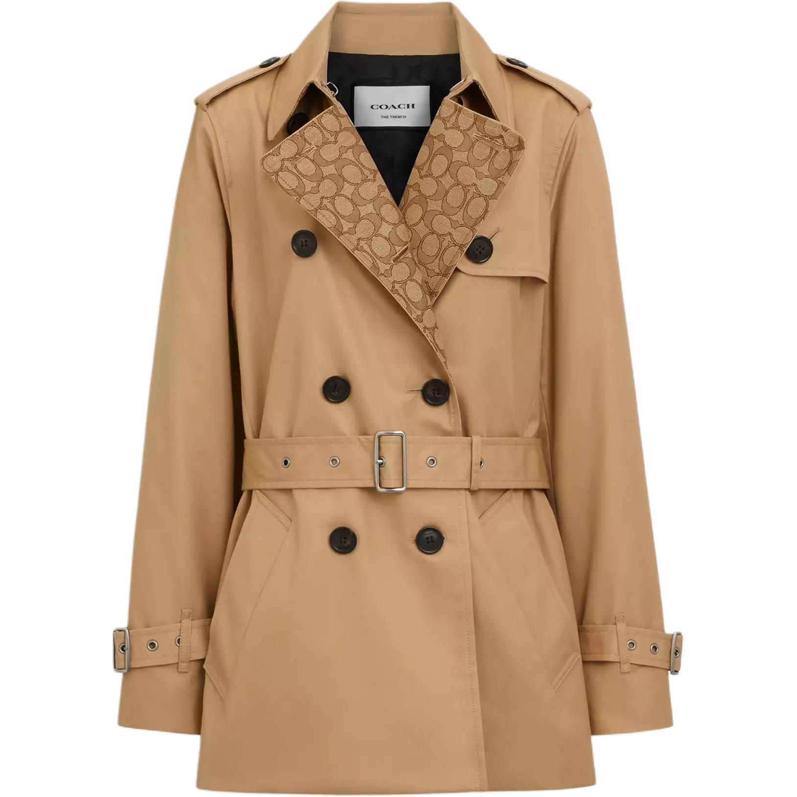 COACH Короткое тренч пальто с лацканами, Khaki
COACH Короткое тренч пальто с лацканами, Khaki
