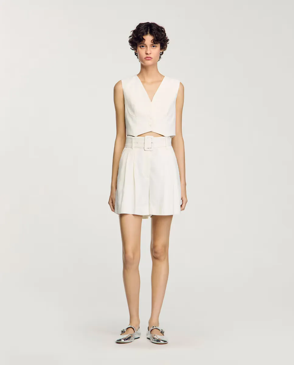 Женские шорты с пайетками высокого кроя Sandro, белый
Женские шорты с пайетками высокого кроя Sandro, белый